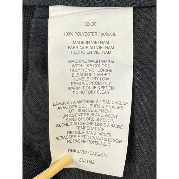 NWT Savane Men's Straight Fit Wrinkle Resistant Dark Blue Dress Pants 32x30 - Picture 4 of 7